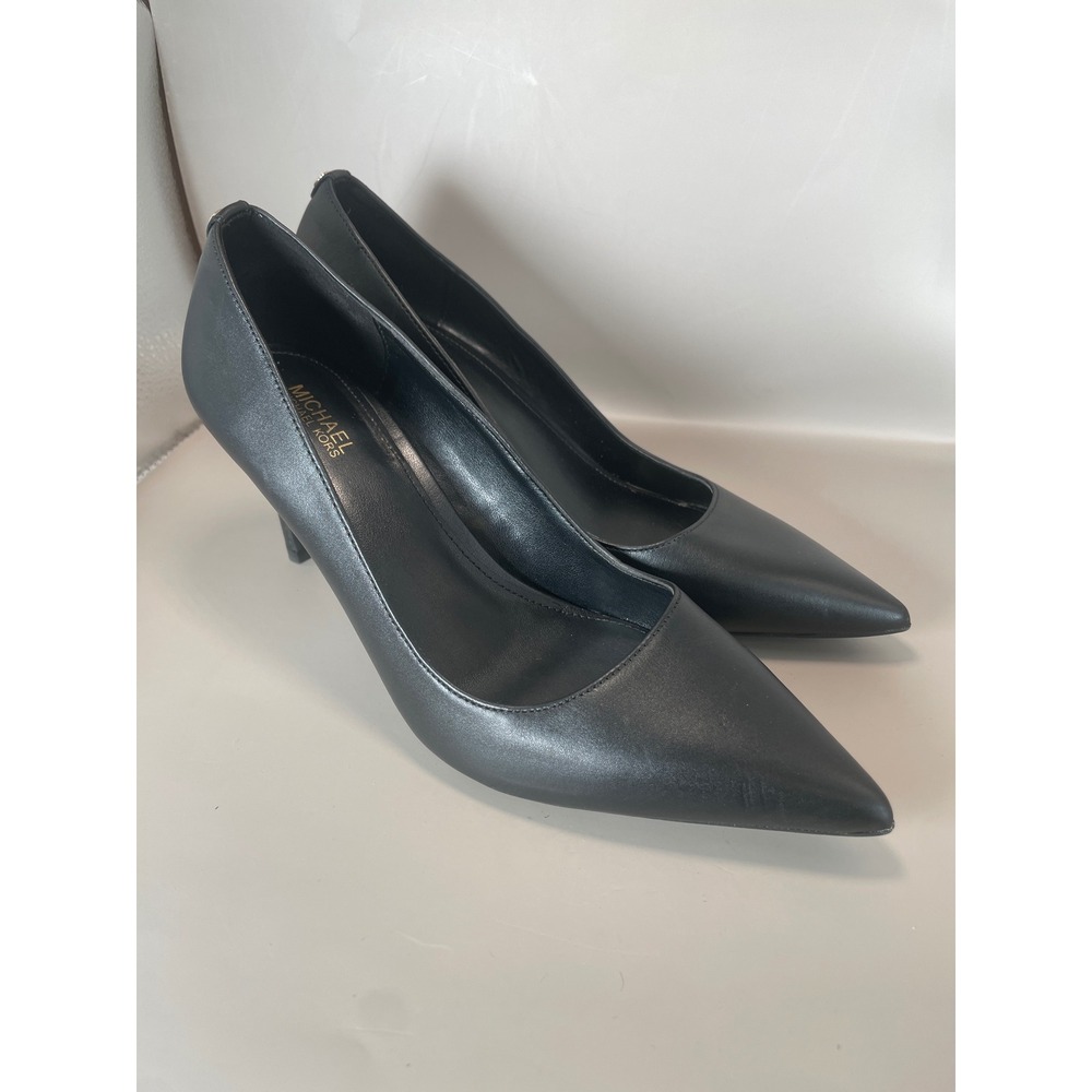Michael Kors Dorothy Flex Black Leather Pointed Toe Pumps Heels Womens 7M - Picture 3 of 8